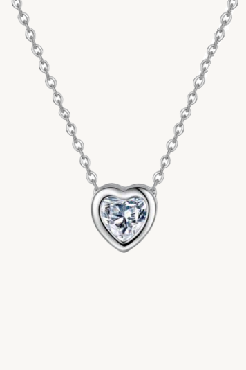 Colar Coração de Moissanite em Prata 925 Amora