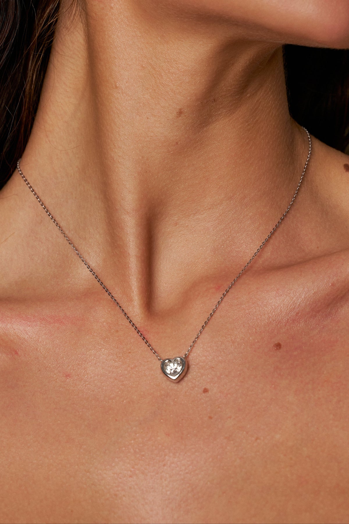 Colar Coração de Moissanite em Prata 925 Amora