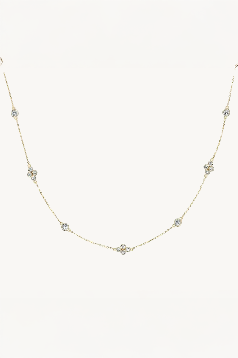 Colar Riviera de Moissanite com Banho de Ouro Amoura