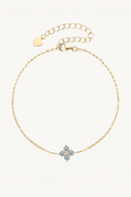Pulseira Flor de Moissanite com Banho de Ouro Ariana