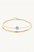 Bracelete com Moissanite de 1 Quilate e Banho de Ouro Aurelia