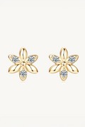 Brinco Florzinha de Moissanite com Banho de Ouro Blossom