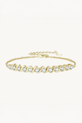 Pulseira de Moissanite com 12 Pedras e Banho de Ouro Callista