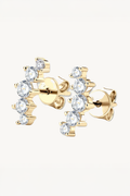 Brinco Arco de Moissanite em Prata 925 com Banho de Ouro Carina