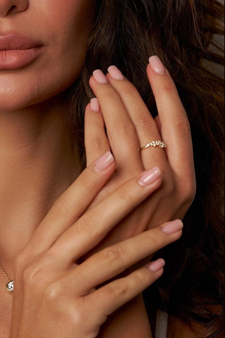 Anel Coroa de Moissanite com Banho de Ouro Celeste