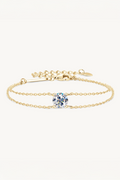 Pulseira Corrente Dupla com Moissanite de 1 Quilate