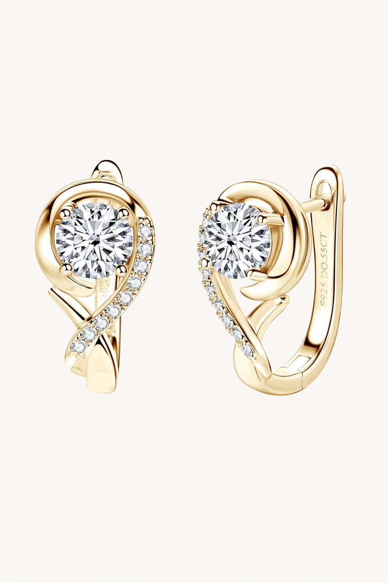 Brinco Argola Infinito de Moissanite com Banho de Ouro Eterna