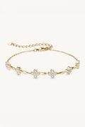 Pulseira Floral com 24 Moissanites e Banho de Ouro Fleurine