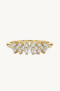 Anel Flor Cravejado de Moissanite com Banho de Ouro Flora