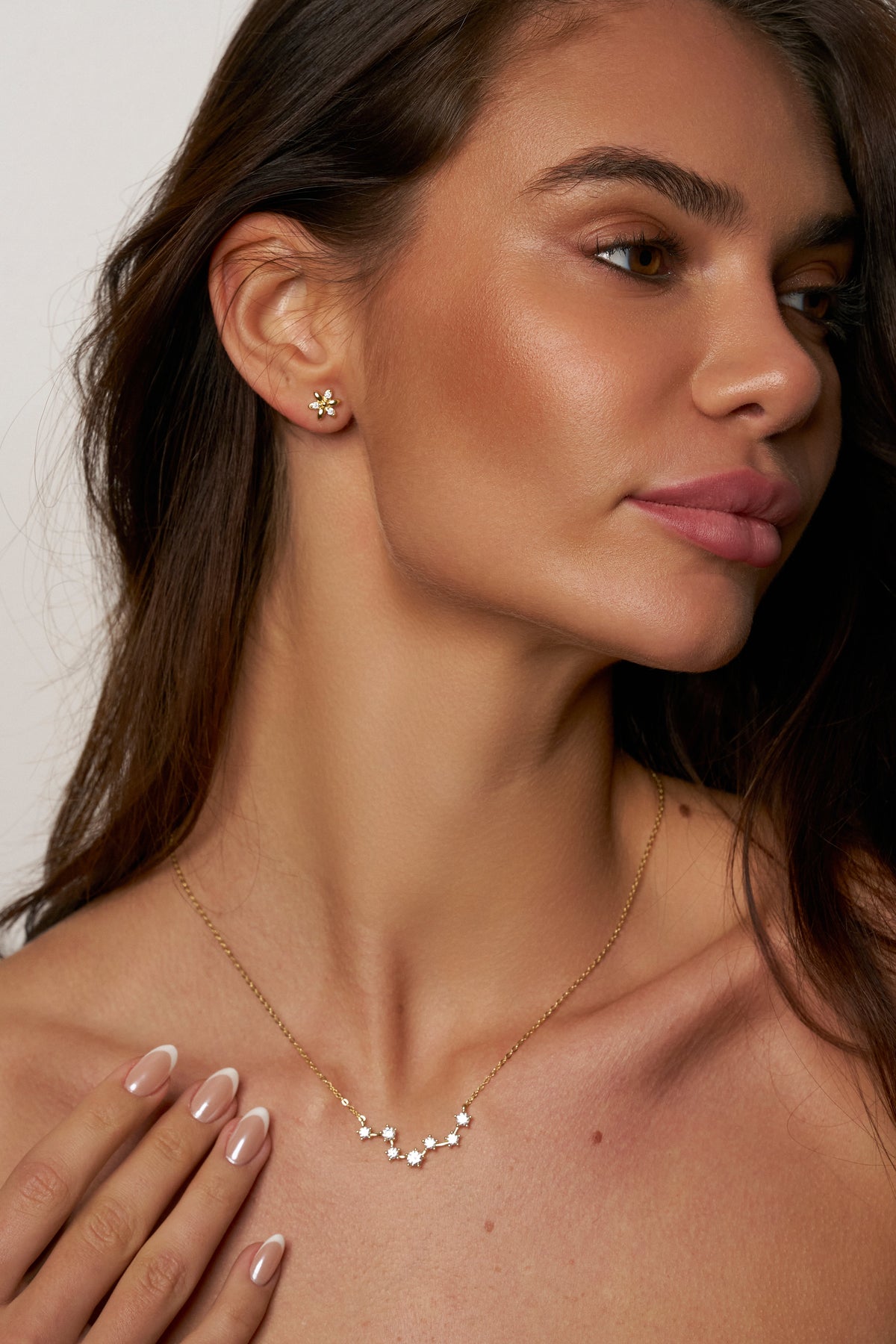 Colar Constelação de Moissanite com Banho de Ouro Galaxy