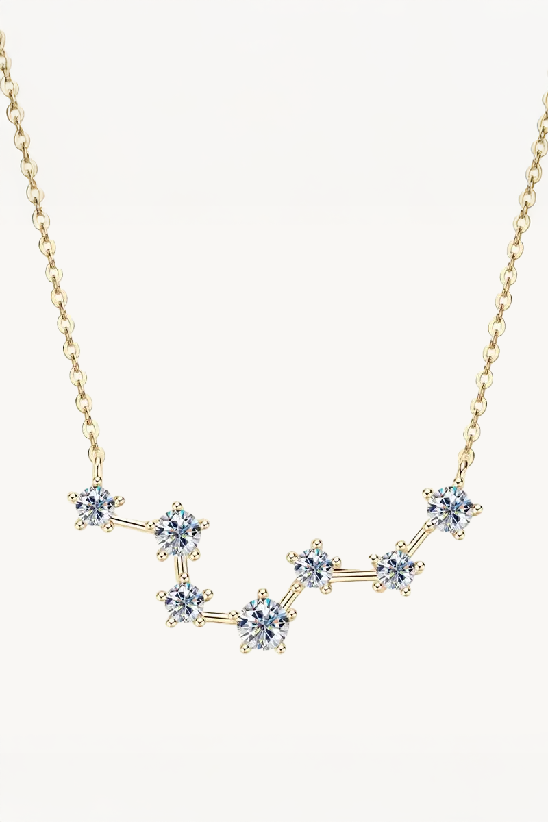 Colar Constelação de Moissanite com Banho de Ouro Galaxy