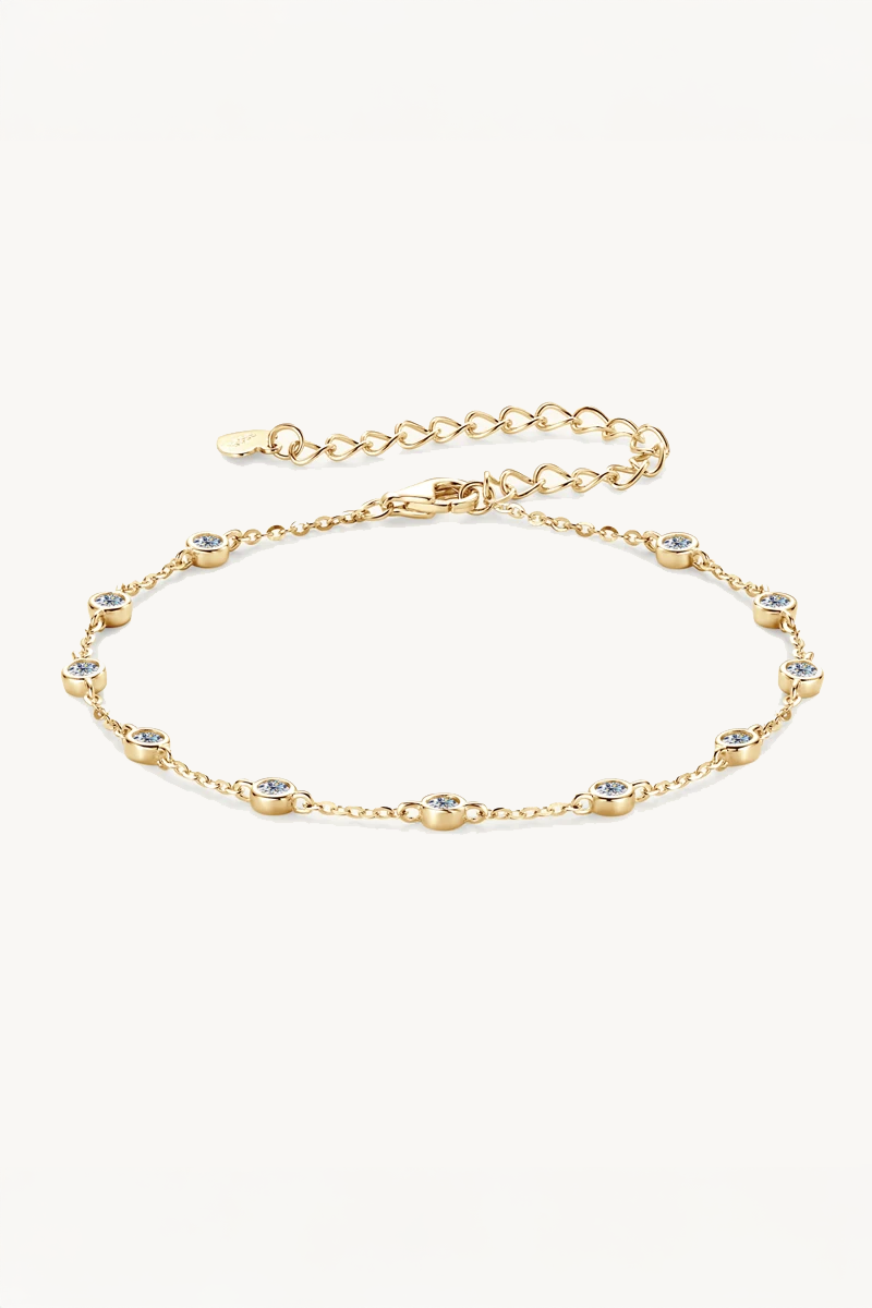 Pulseira Riviera de Moissanite em Prata 925 com Banho de Ouro Liora
