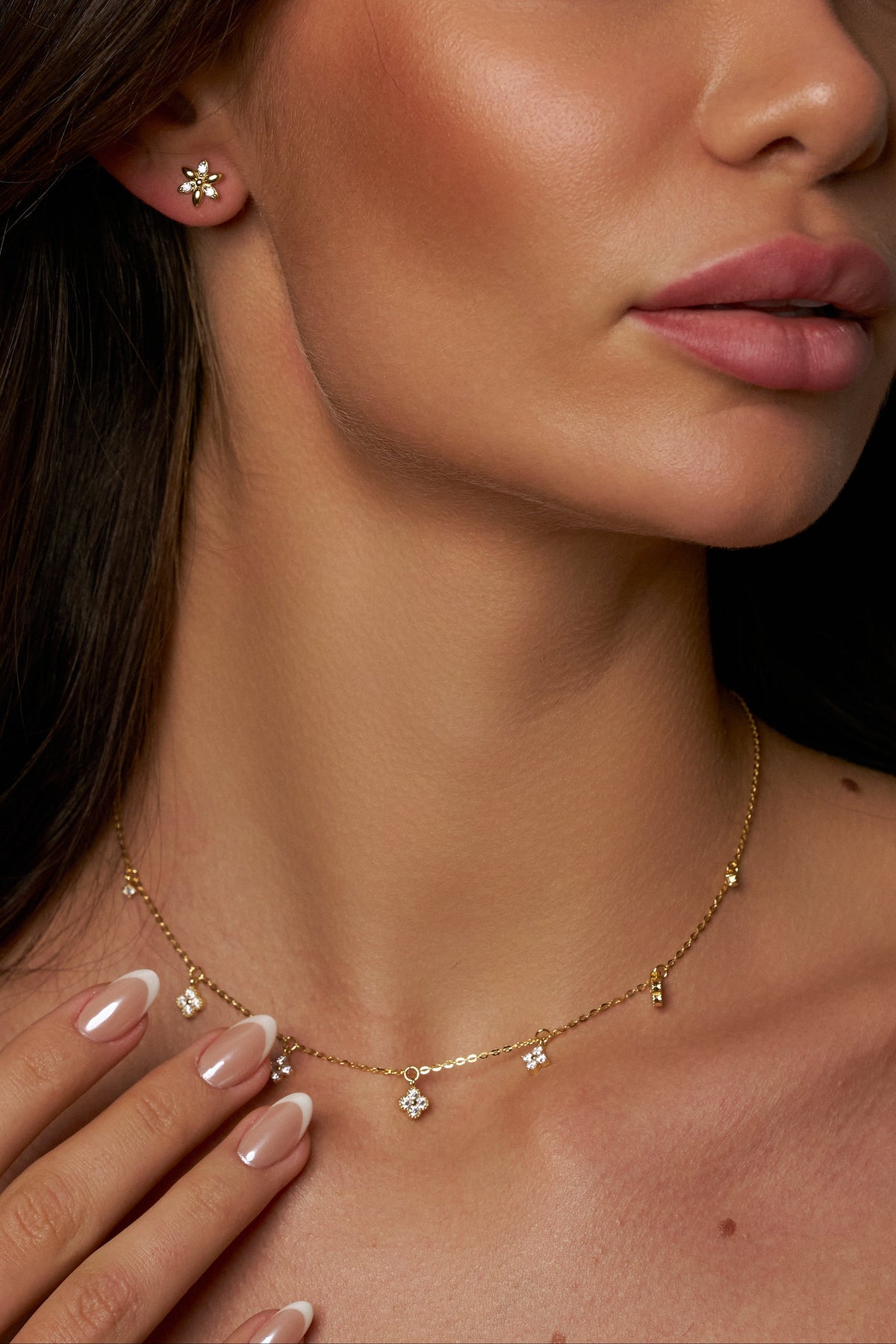 Gargantilha Riviera de Moissanite em Prata 925 com Banho de Ouro Liora