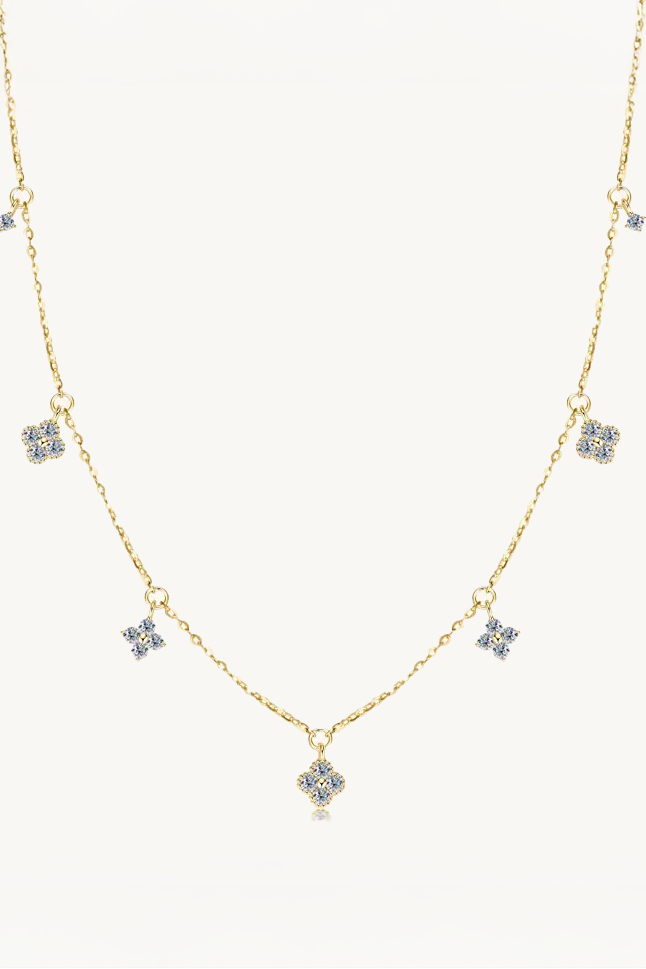 Gargantilha Riviera de Moissanite em Prata 925 com Banho de Ouro Liora