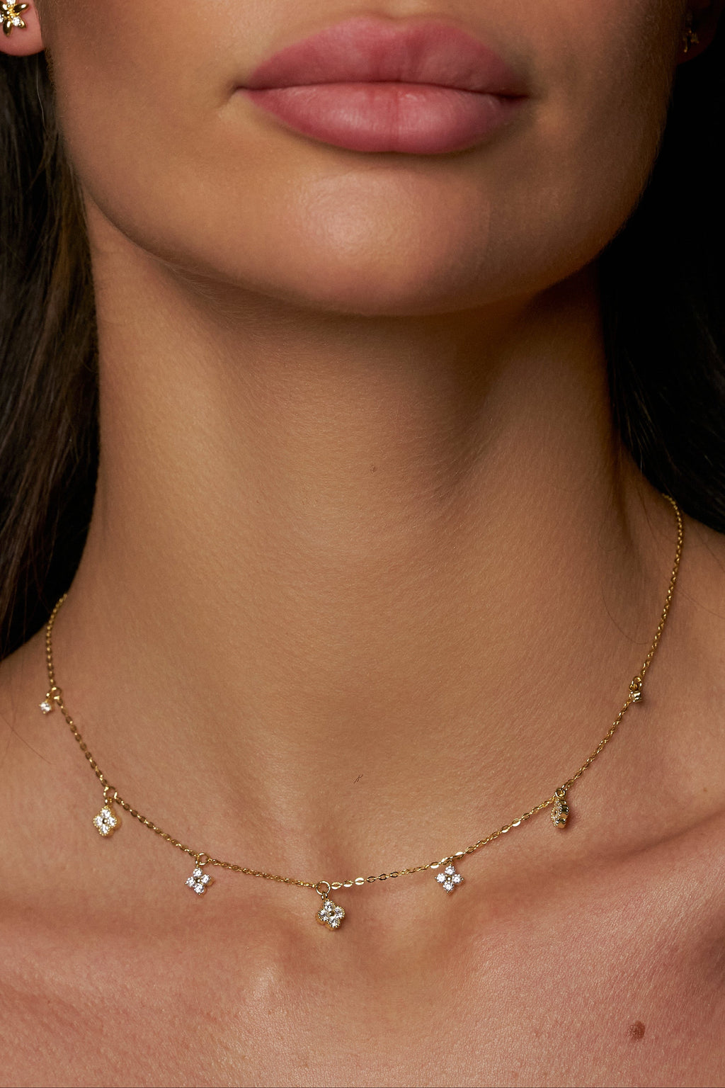 Gargantilha Riviera de Moissanite em Prata 925 com Banho de Ouro Liora