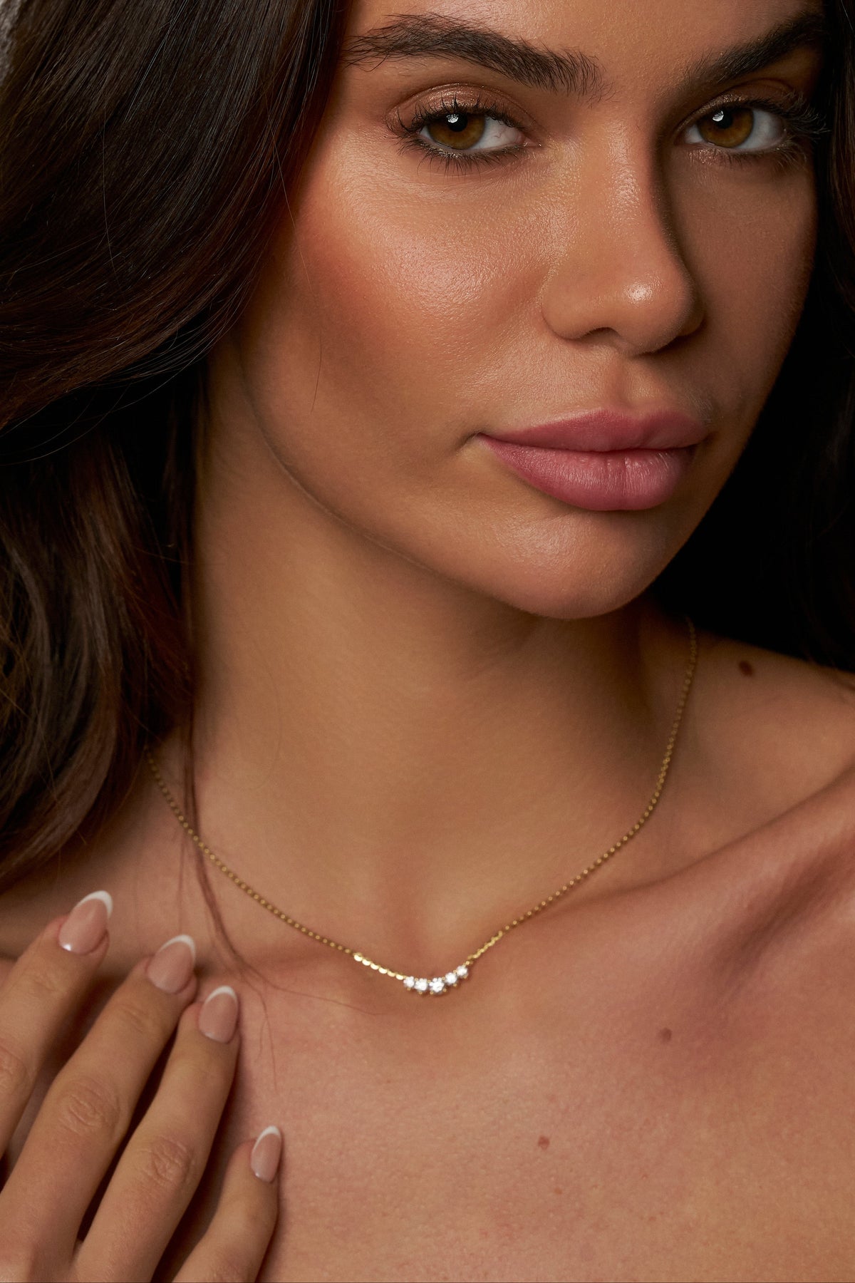 Colar Cluster de Moissanite com Banho de Ouro Liora