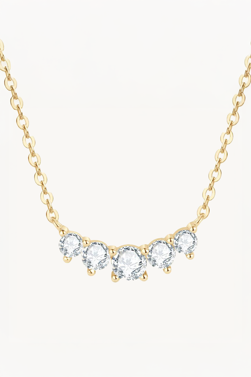 Colar Cluster de Moissanite com Banho de Ouro Liora