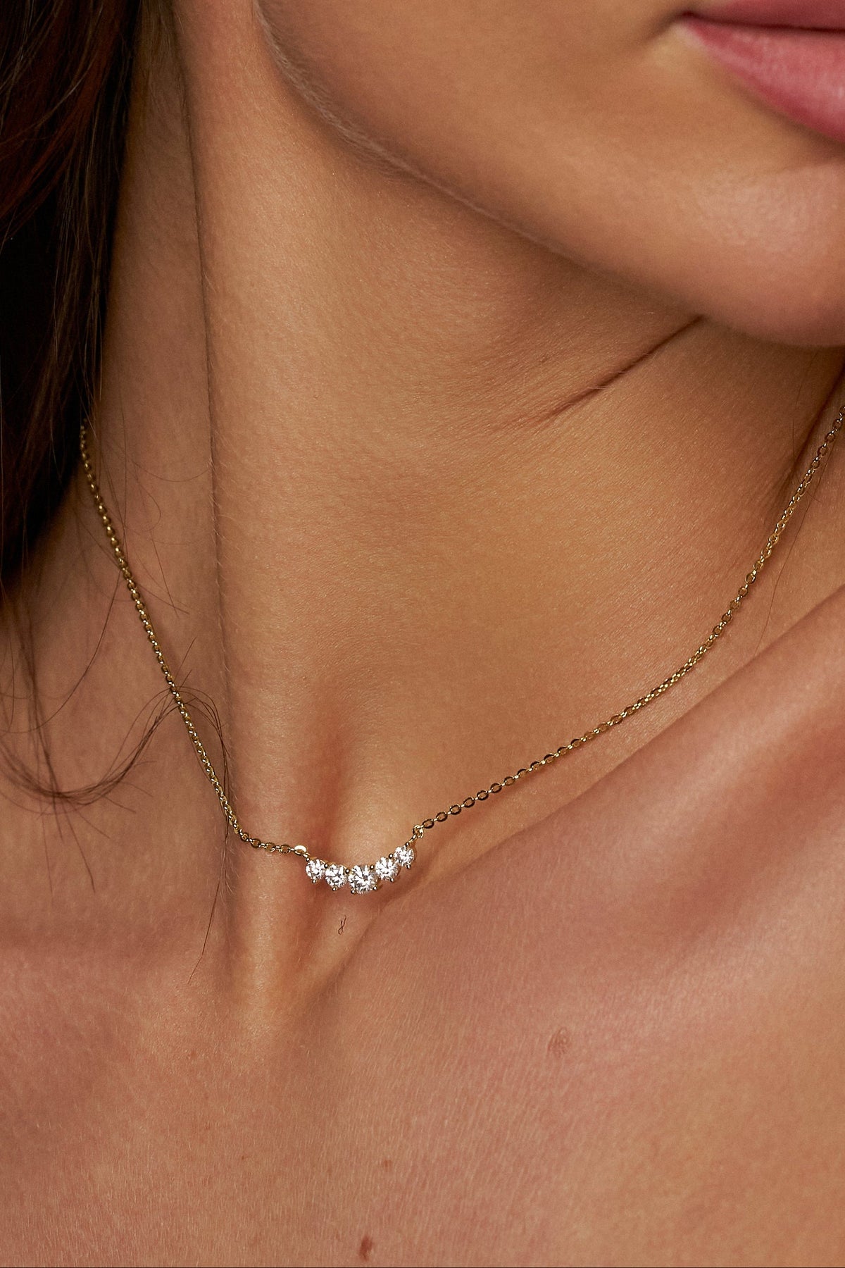 Colar Cluster de Moissanite com Banho de Ouro Liora
