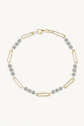 Pulseira Elos com Moissanite e Banho de Ouro Luxe Glow