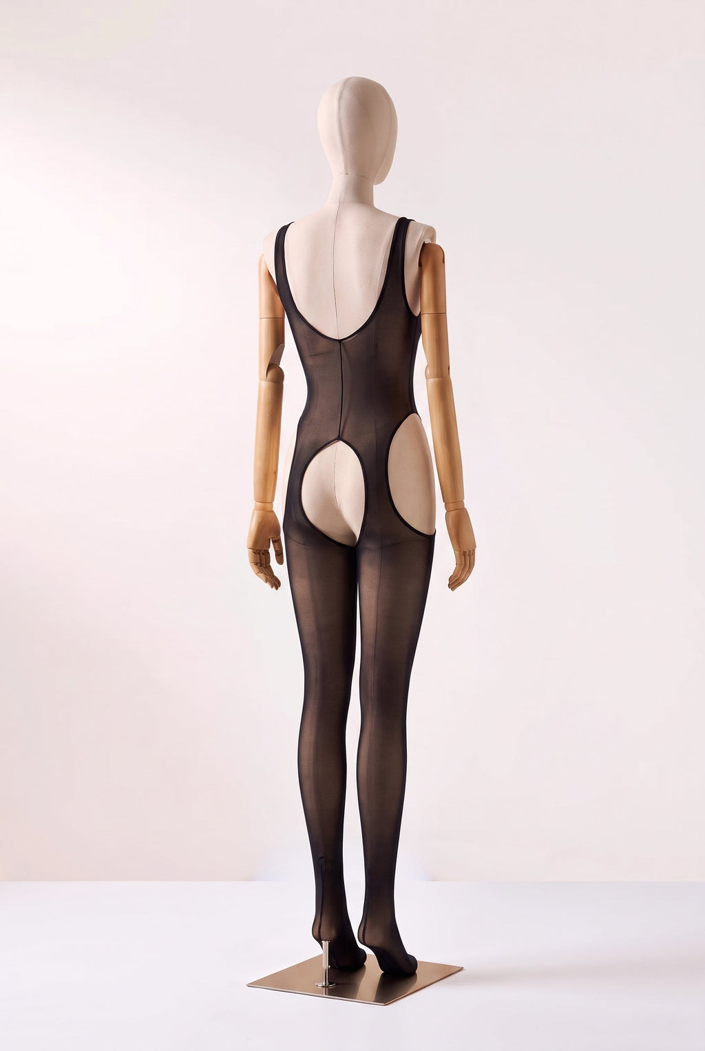 Bodystocking Transparente Cavado com Costas Abertas Lya