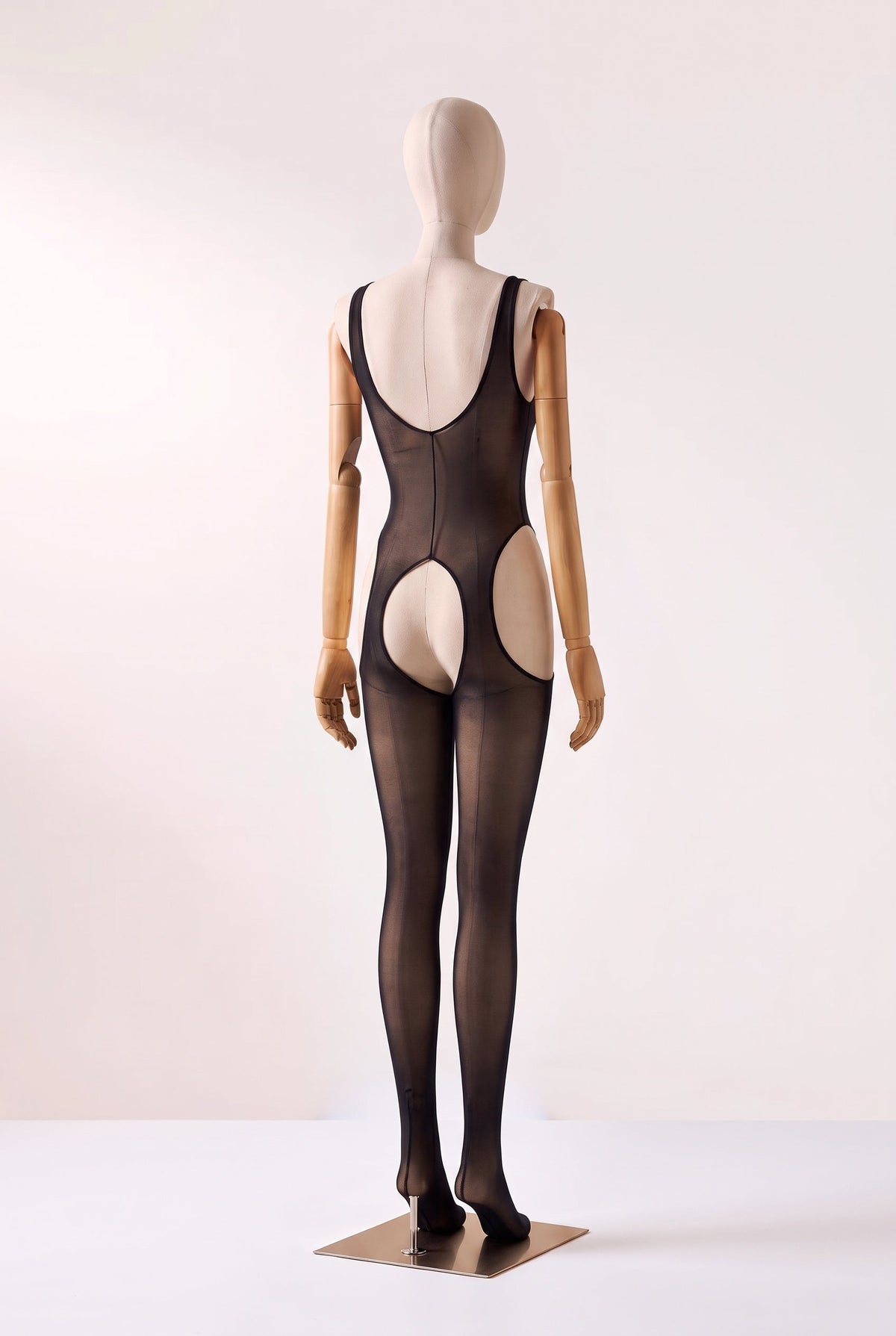 Bodystocking Transparente Cavado com Costas Abertas Lya