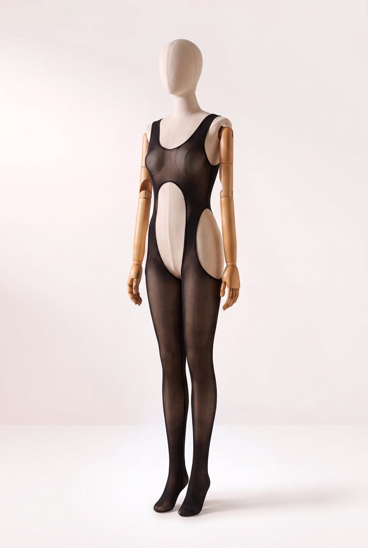 Bodystocking Transparente Cavado com Costas Abertas Lya