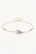 Pulseira Navete de Moissanite com Banho de Ouro Lyra
