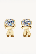 Brinco Ponto de Luz de Moissanite 1 Quilate com Banho de Ouro