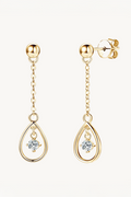 Brinco Gota de Moissanite com Corrente Radiance
