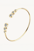 Bracelete com Trio de Moissanite e Banho de Ouro Reese