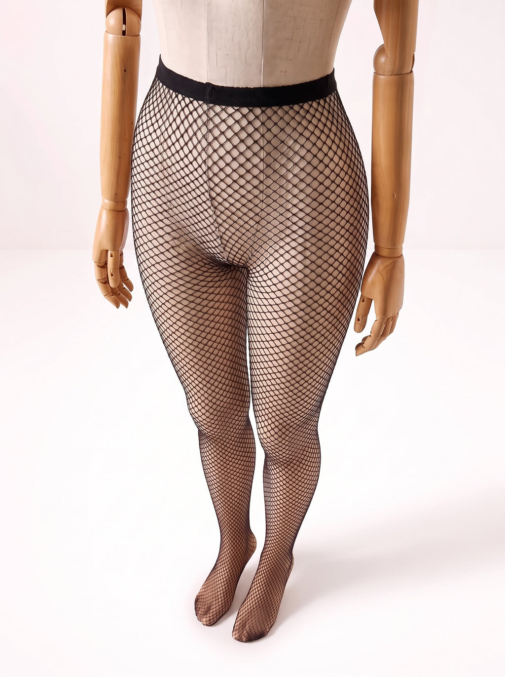 Meia-Calça Arrastão Preta Cintura Alta Sabrina