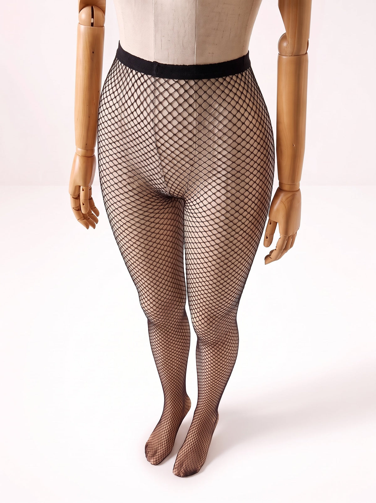 Meia-Calça Arrastão Preta Cintura Alta Sabrina