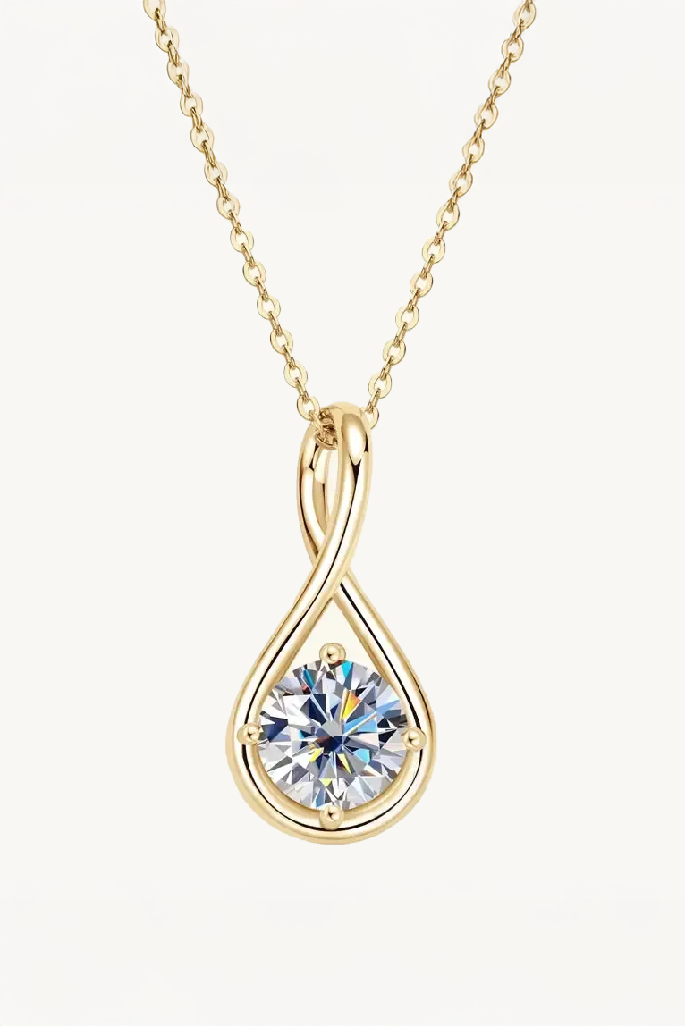 Colar Infinito de Moissanite 2 Quilates com Banho de Ouro Seraphine