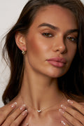 Colar Trio de Moissanite com Banho de Ouro Solenne