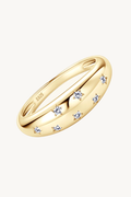 Anel Estrelas de Moissanite com Banho de Ouro Starry