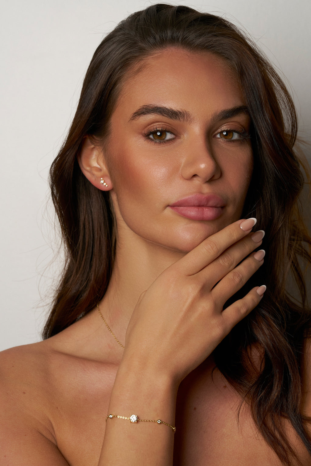 Pulseira Ponto de Luz de Moissanite com Banho de Ouro Tamara