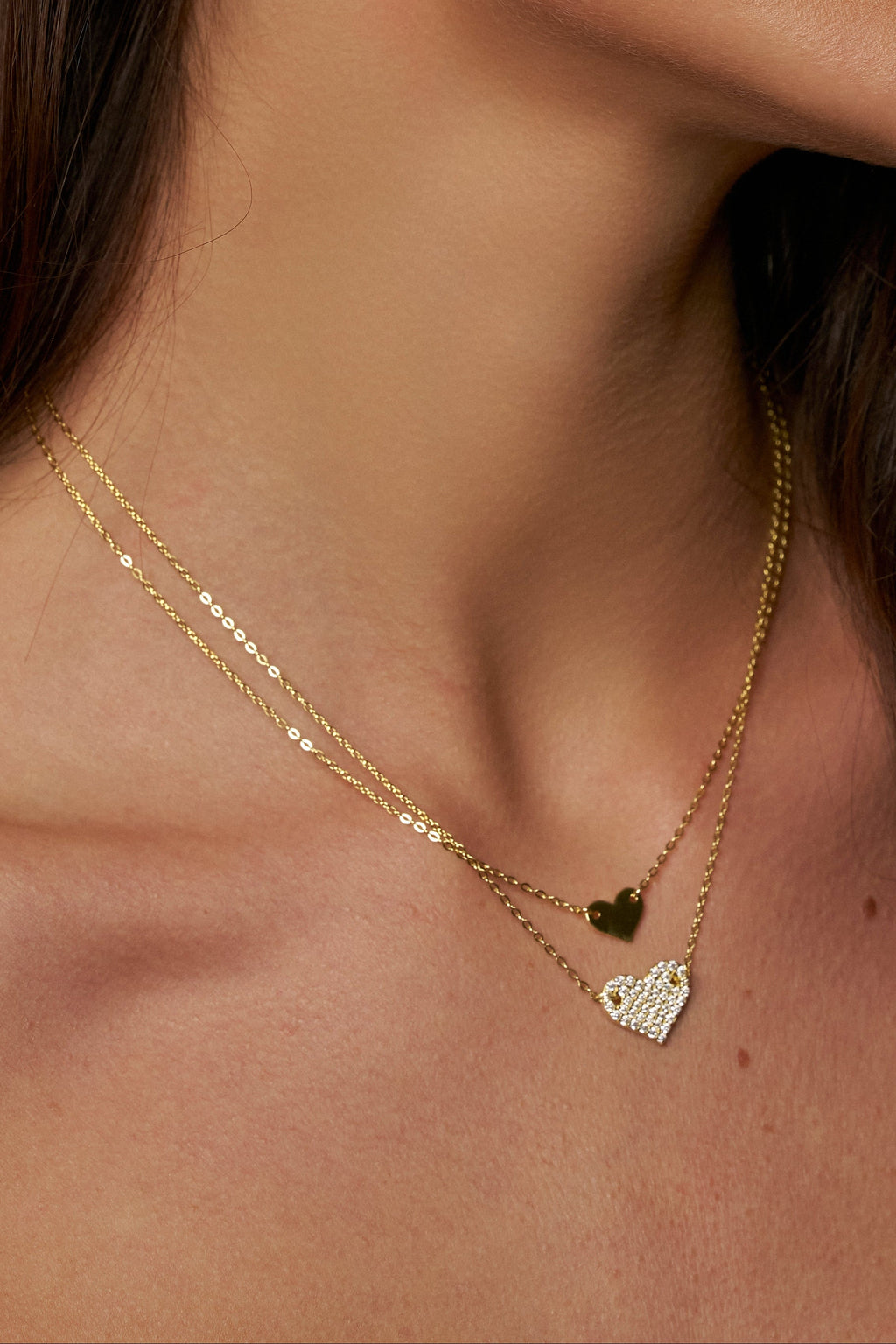 Colar Coração de Moissanite com Banho de Ouro Amor Eterno