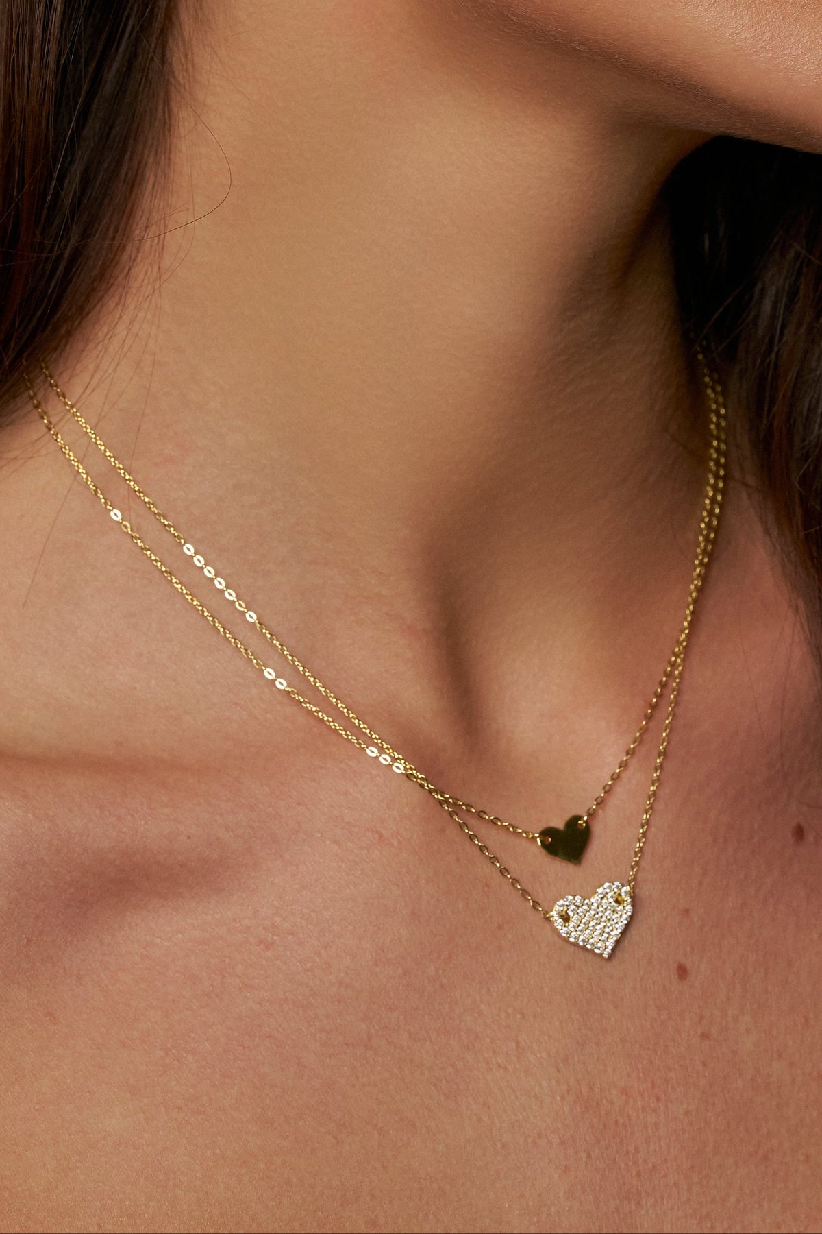 Colar Coração de Moissanite com Banho de Ouro Amor Eterno