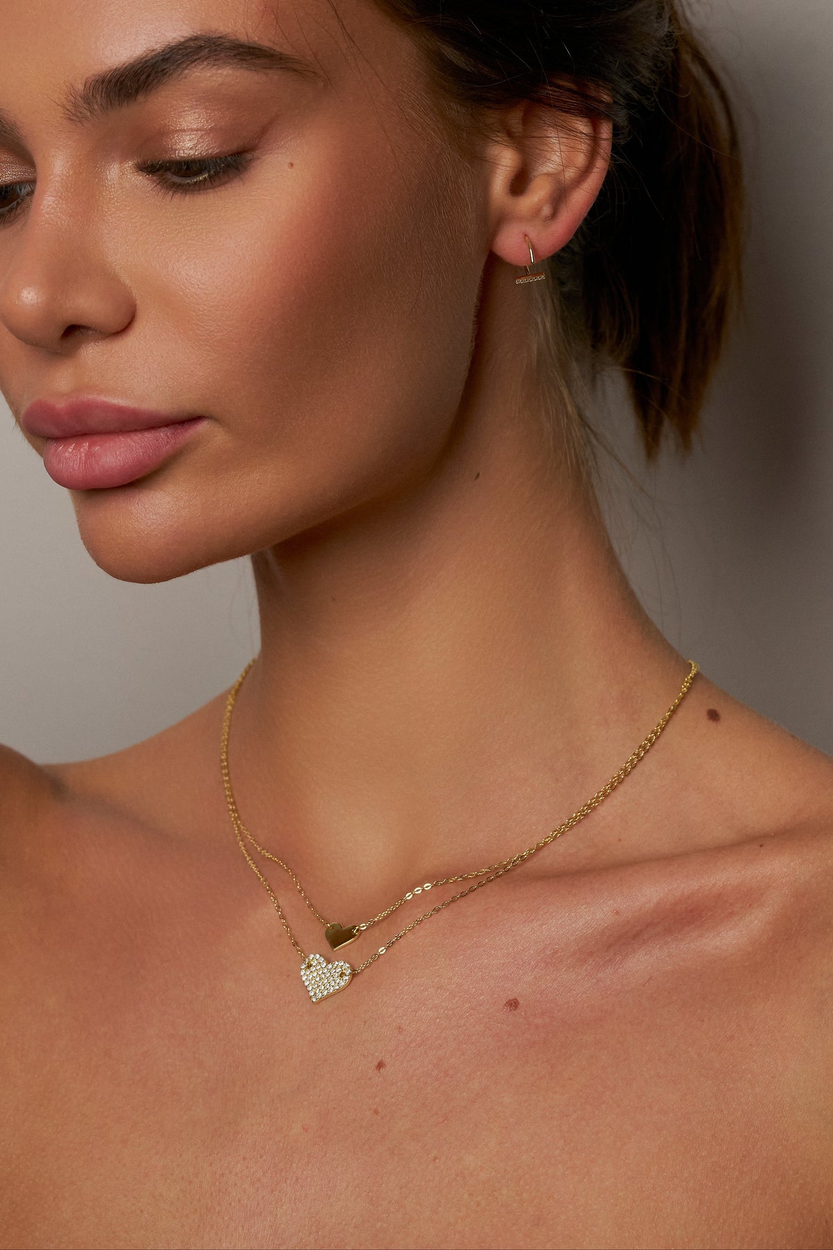 Colar Coração de Moissanite com Banho de Ouro Amor Eterno