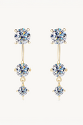 Brinco 2 em 1 de Moissanite com Banho de Ouro Crepúsculo