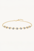 Pulseira Riviera de Moissanite 3 mm com Banho de Ouro Tyra